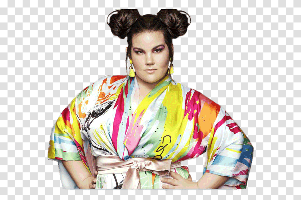 Netta In Colourful Kimono Toy Song, Apparel, Robe, Fashion Transparent Png