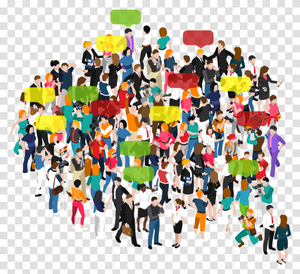 Network Of People Illustration, Crowd, Person, Paper, Collage Transparent Png