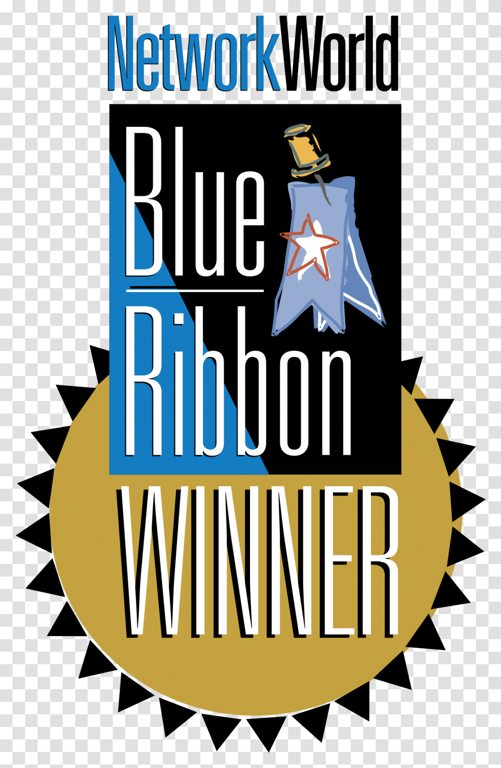 Networkworld Blue Ribbon Winner Logo Network World, Text, Symbol, Advertisement, Poster Transparent Png