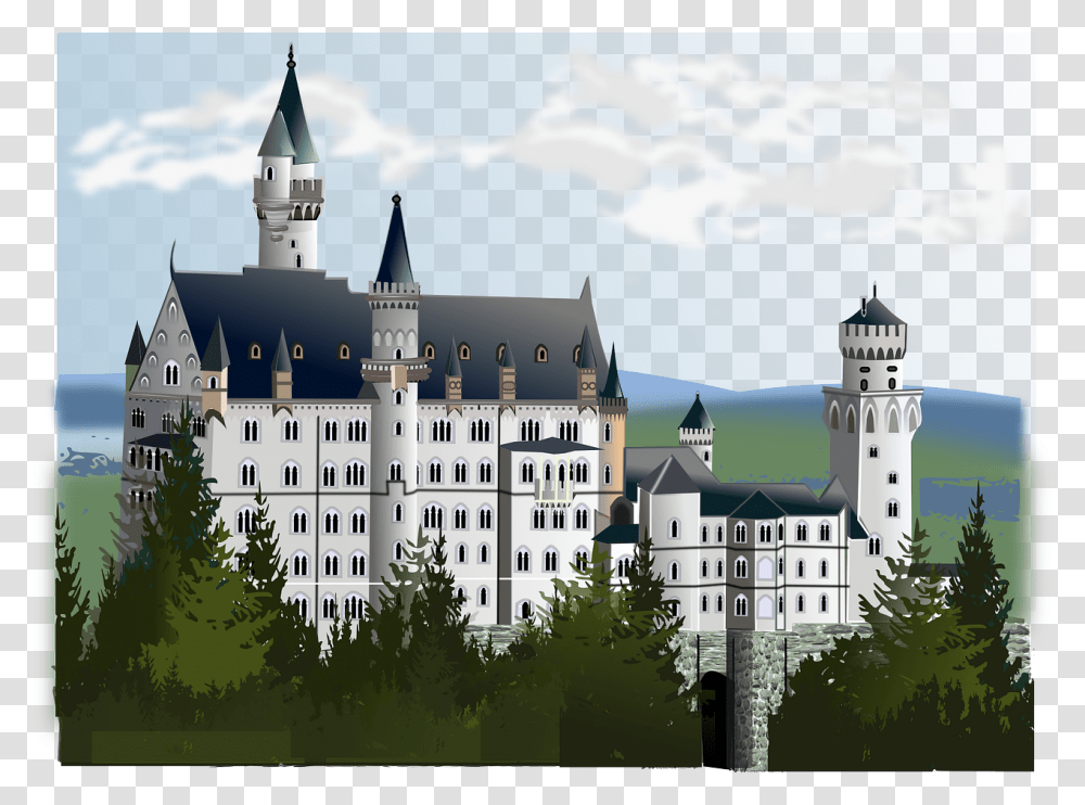 Neuschwanstein Castle, Spire, Tower, Architecture, Building Transparent Png