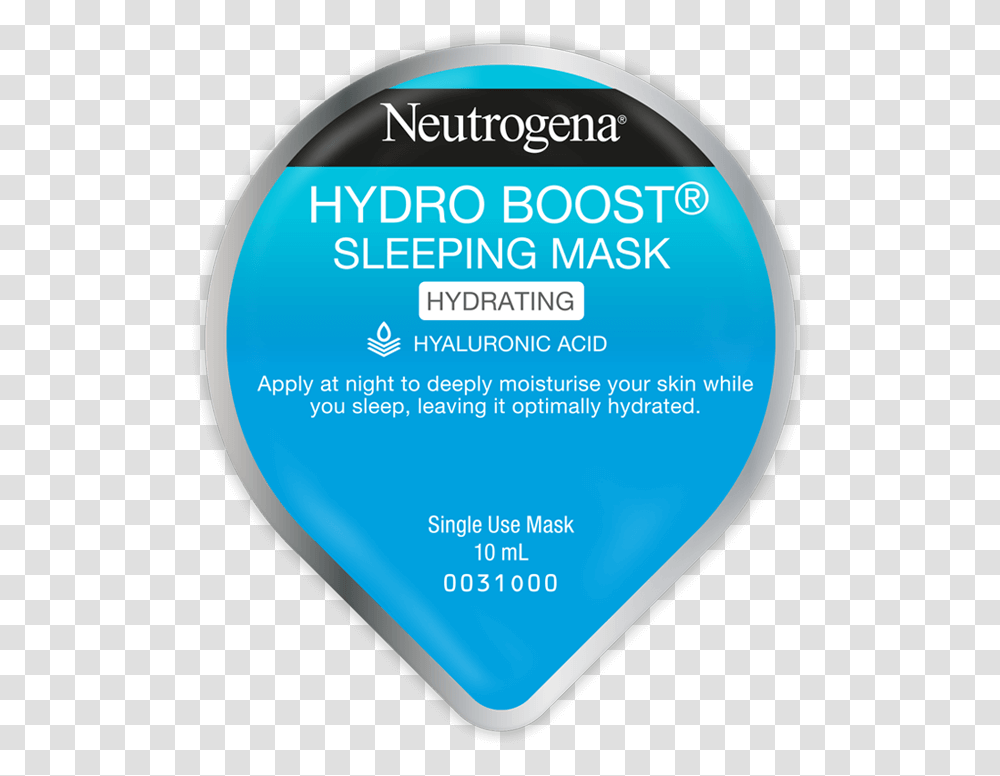 Neutrogena Hydro Boost Sleeping Mask, Plectrum, Label, Advertisement Transparent Png