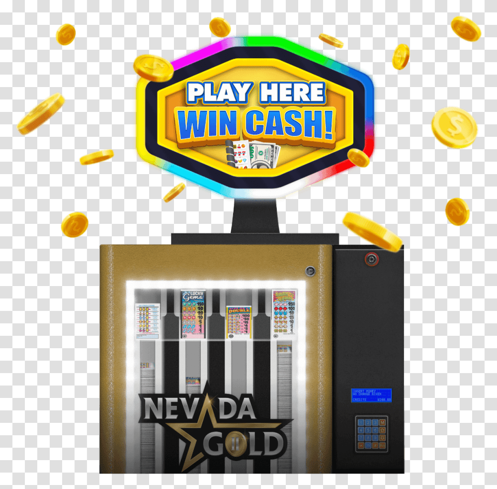 Nevada Gold Ii Pull Tab Dispenser Horizontal, Gas Pump, Machine, Pac Man, Arcade Game Machine Transparent Png