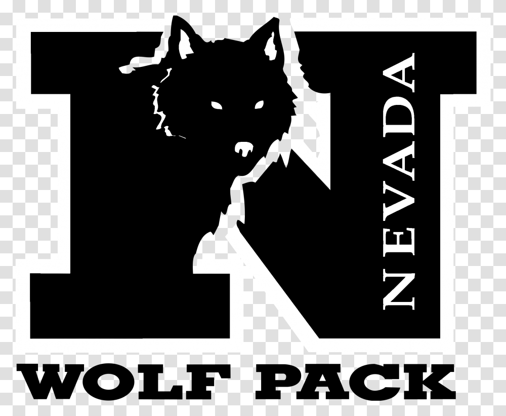Nevada Wolf Pack Logo Black And White Black Cat, Number, Alphabet Transparent Png