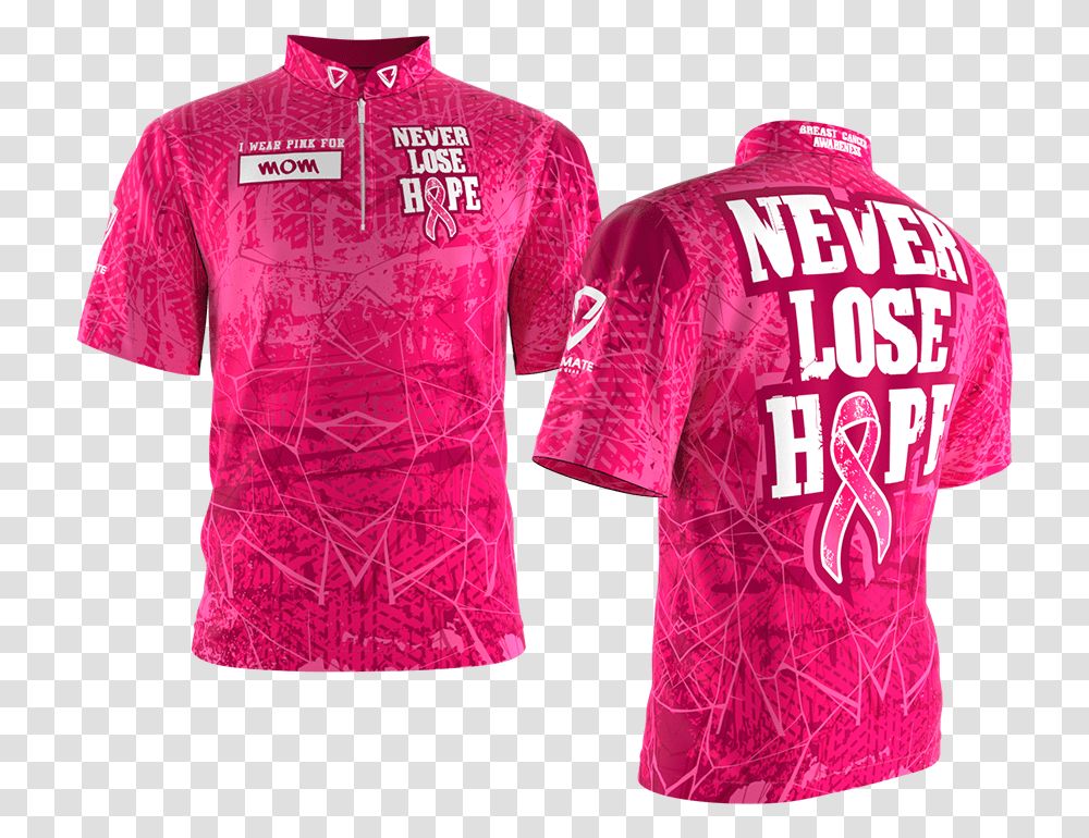 Never Lose Hope Breast Cancer Awareness Baseball Jerseys, Apparel, Shirt, Person Transparent Png