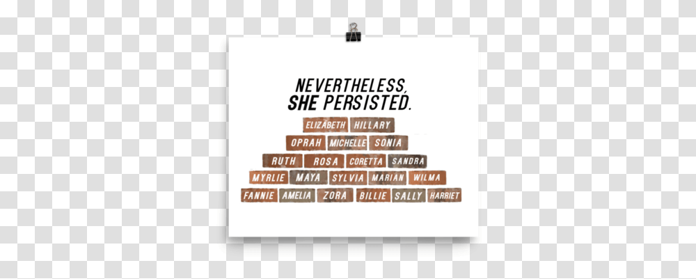 Nevertheless She Persisted Poster Pug, Label, Paper, Advertisement Transparent Png