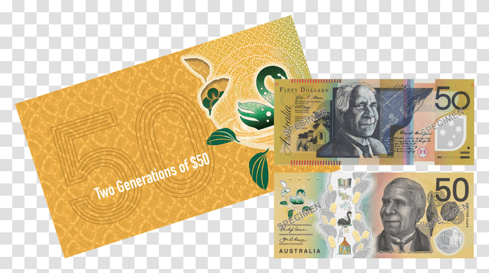 New 50 Australia Note, Person, Human, Passport, Id Cards Transparent Png
