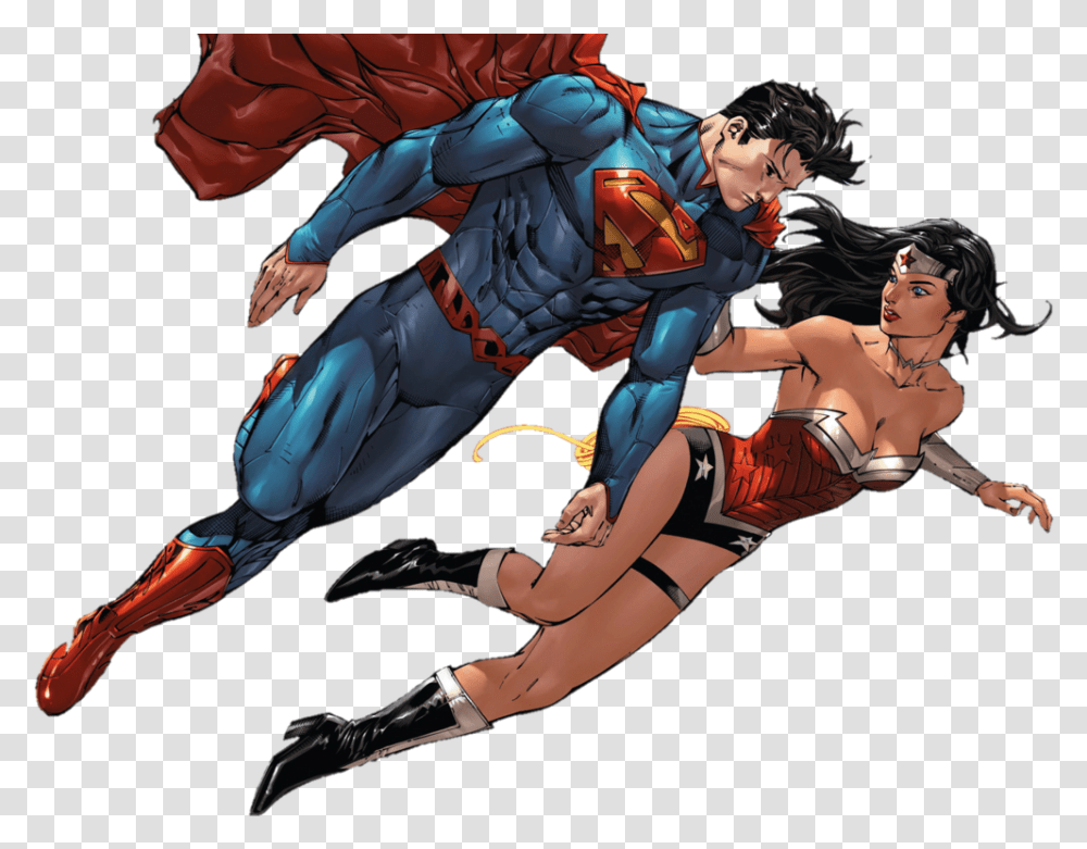 New 52 Superman And Wonder Woman By Mayantimegod Wonder Woman And Superman, Person, Human, Hand, Batman Transparent Png