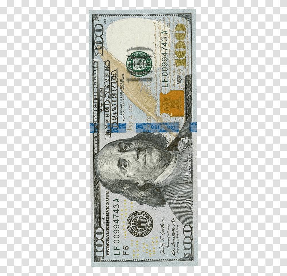New Blue Benjamin Remixit Cash Money Stack Rack New 100 Dollar Bill Transparent Png