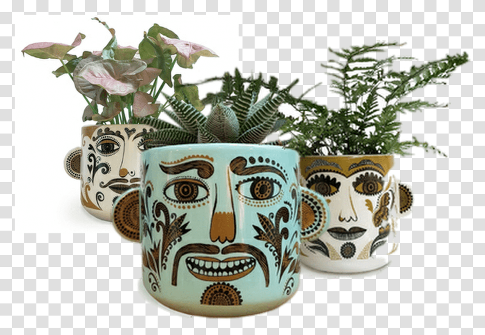 New Clown Face Plant Pots Local Gardener Newspaper Face Plant Pots, Architecture, Building, Coffee Cup, Art Transparent Png