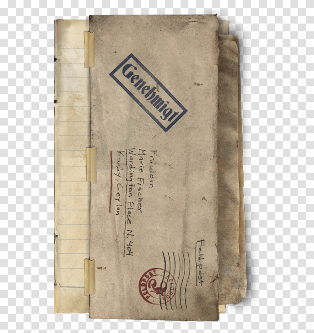 New Code Found For Wwii Classified Site Images And Letters Cod Zombies Paper Ww2, Book, Envelope, Mail, Postcard Transparent Png