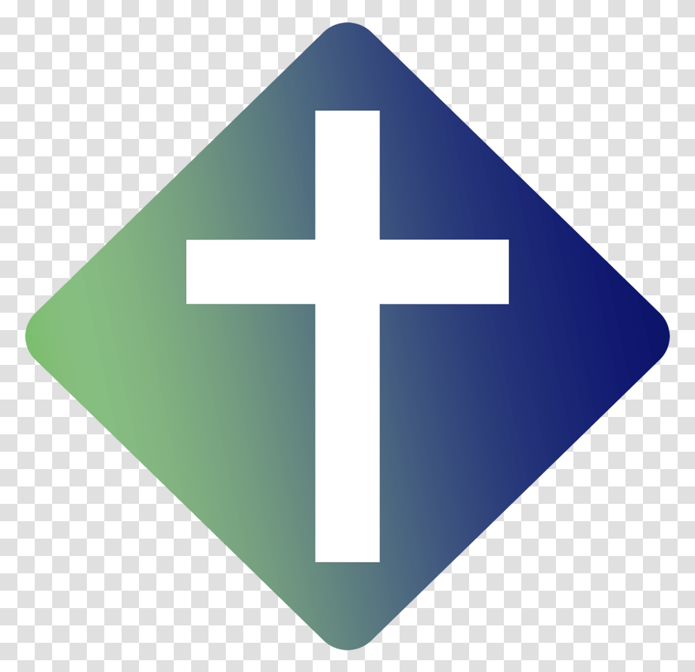 New Crossroads Logo With White Cross Cross, Trademark, Star Symbol, Sign Transparent Png