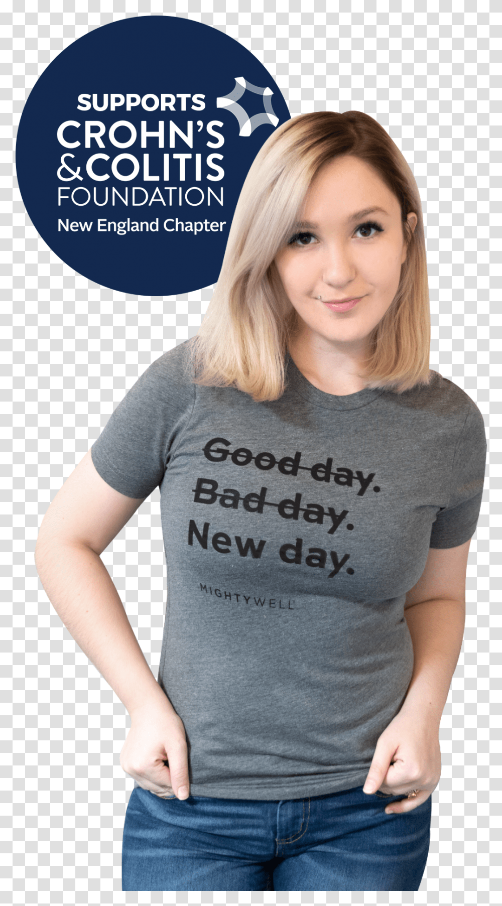 New Day T Shirt Colitis Shirt, Clothing, Apparel, Sleeve, Person Transparent Png