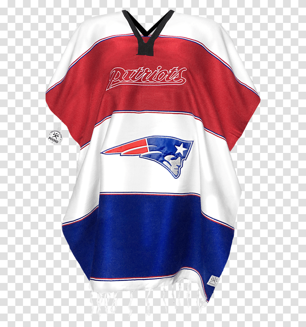 New England Patriots Gaban Blanket Poncho Sarape Pancho Patriots Poncho, Clothing, Apparel, Shirt, Jersey Transparent Png