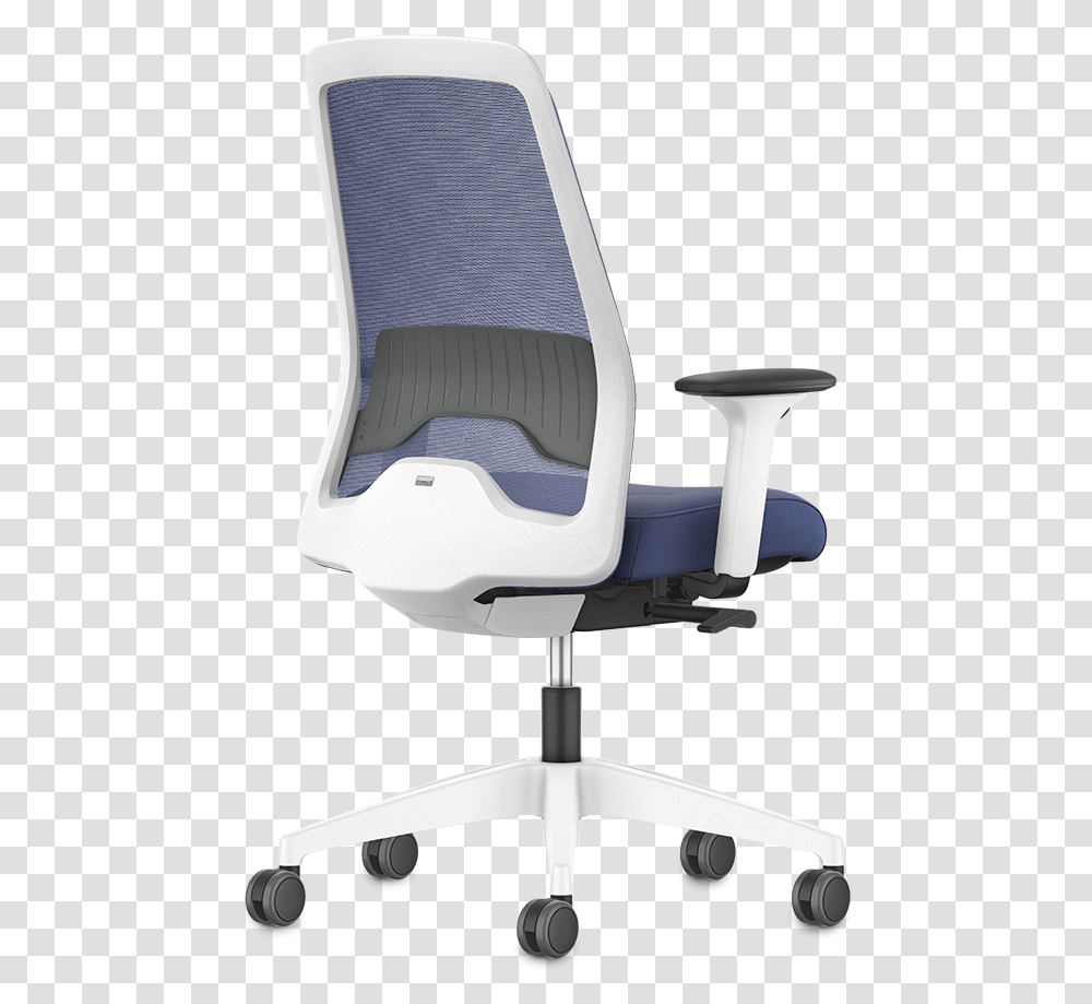 New Everyis1 Swivel Chair With A Blue Mesh Backrest Office Chair, Cushion, Furniture, Headrest Transparent Png