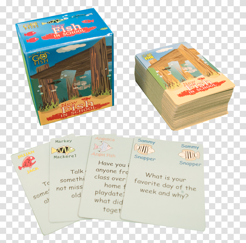 New Fish In School Play2learn Go Fish Full Size Wood, Text, Box, Paper, Alphabet Transparent Png