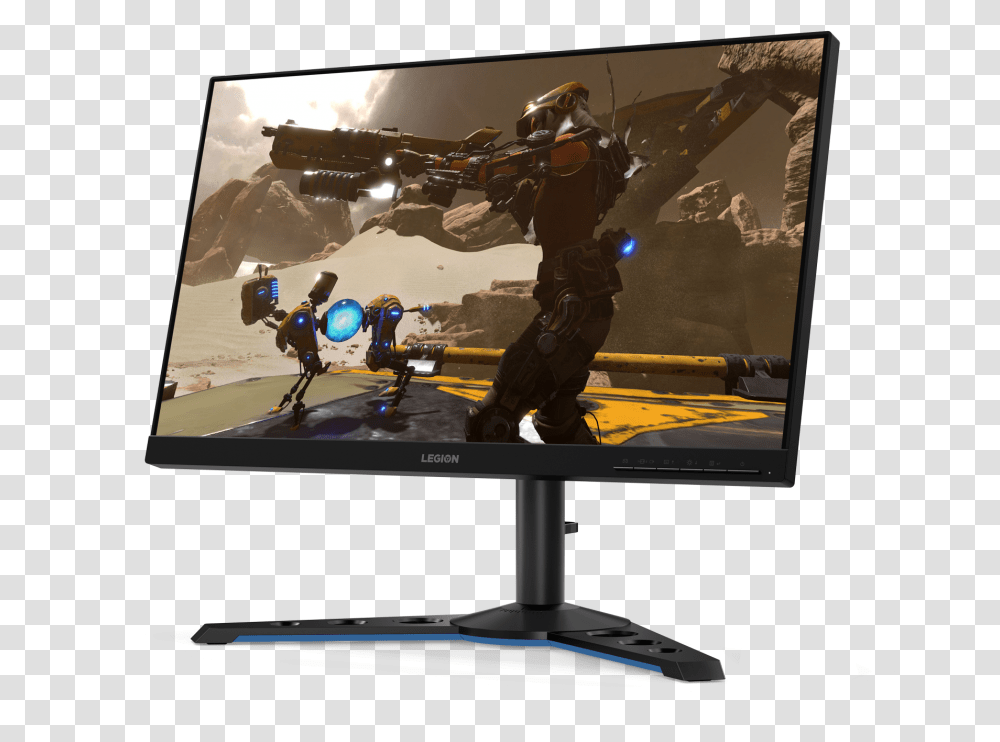 New Gaming Monitors Have Near Edgeless Displays Monitor Gaming Lenovo Legion Y25, Screen, Electronics, Person, Human Transparent Png