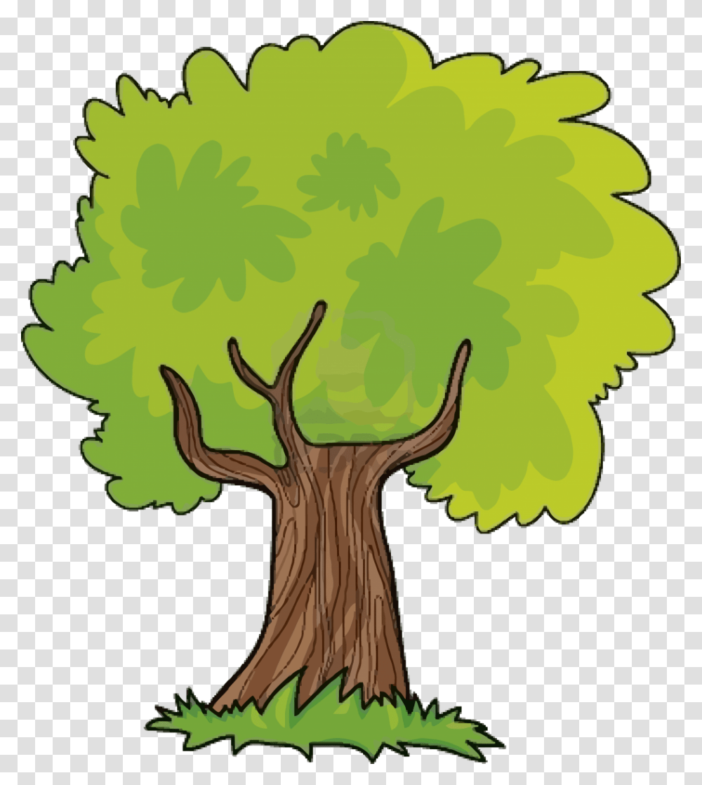 New Green Tree Clipart Cartoon Tree Clipart, Plant, Oak, Tree Trunk, Antelope Transparent Png