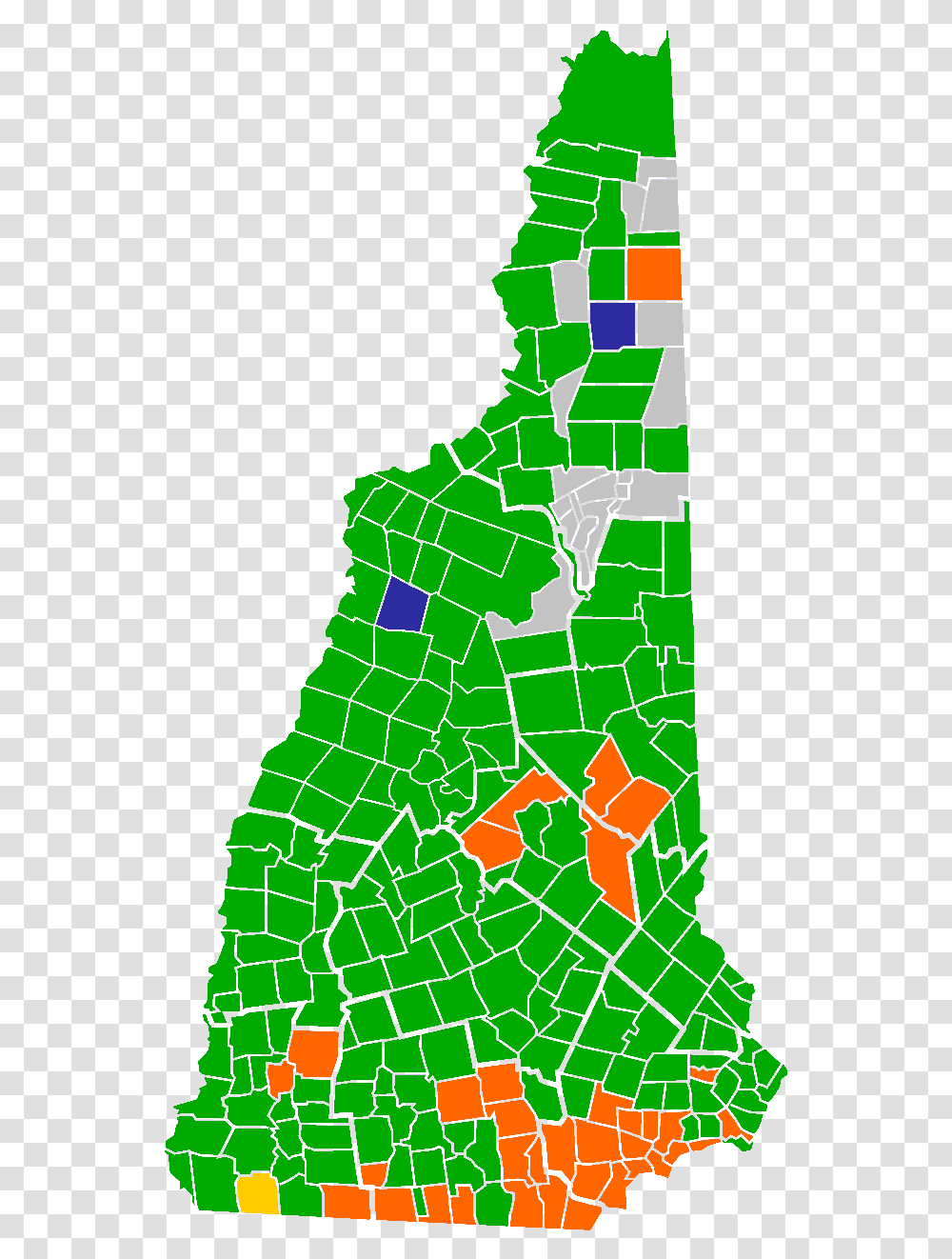 New Hampshire Republican Presidential Primary Election 2008 New Hampshire Primary By Town, Map, Diagram, Plot, Atlas Transparent Png