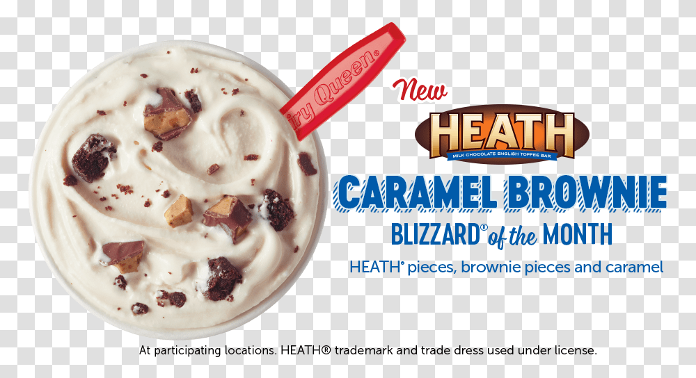 New Heath Caramel Brownie Blizzard Of The Month Ice Cream, Dessert, Food, Creme, Plant Transparent Png