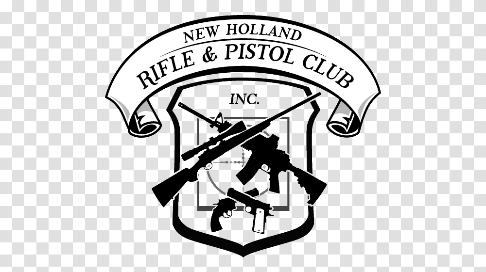 New Holland Rifle And Pistol Club Rifle And Pistol Logo, Text, Label, Symbol, Helmet Transparent Png