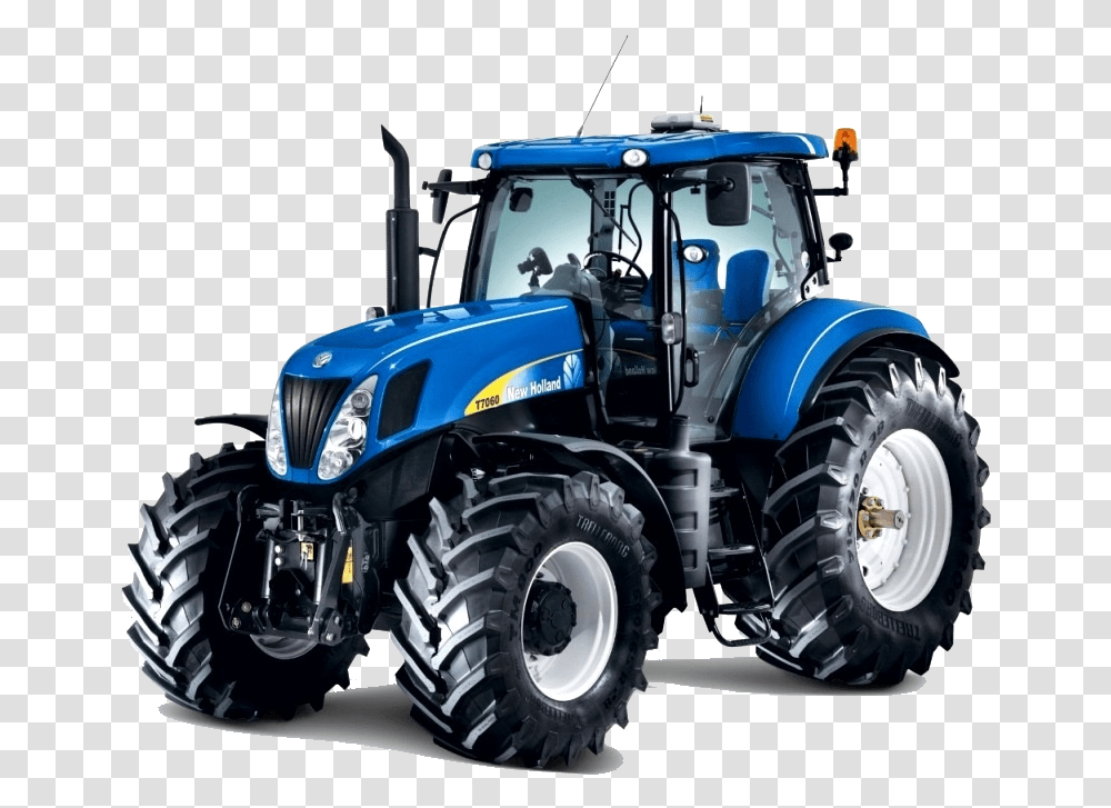 New Holland T7070 Tractor, Wheel, Machine, Vehicle, Transportation Transparent Png