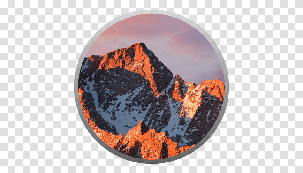 New In Sierra And Next Seminar Notes Macos Sierra Logo, Mountain, Outdoors, Nature, Peak Transparent Png