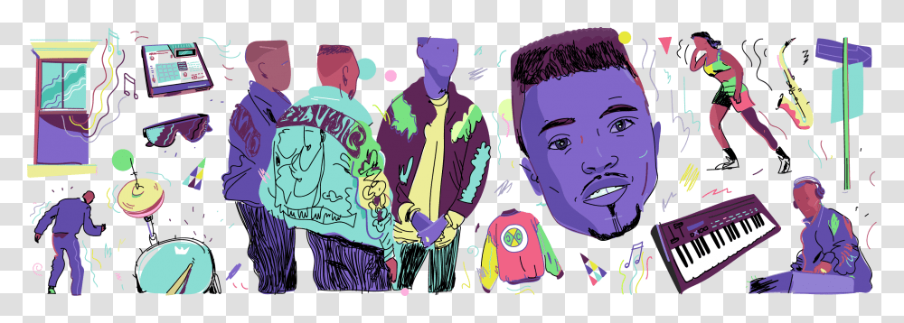 New Jack Swing Art, Person, Drawing, Purple Transparent Png