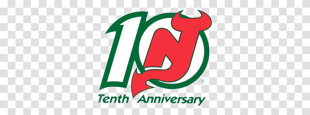 New Jersey Devils Anniversary Logo New Jersey Devils Anniversaries, Text, Symbol, Alphabet, Number Transparent Png
