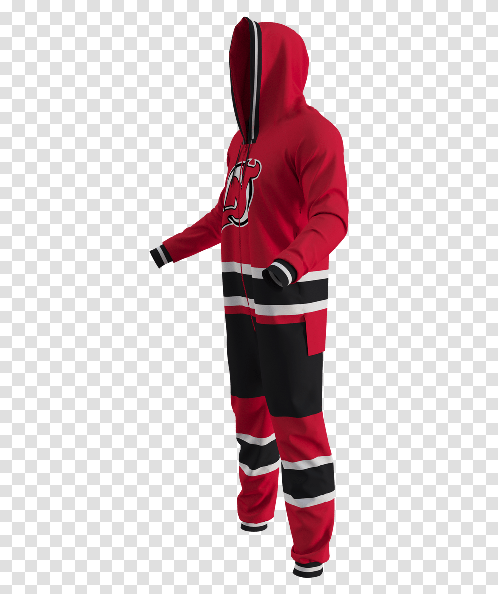 New Jersey Devils Nhl Onesie Costume, Clothing, Sleeve, Long Sleeve, Person Transparent Png