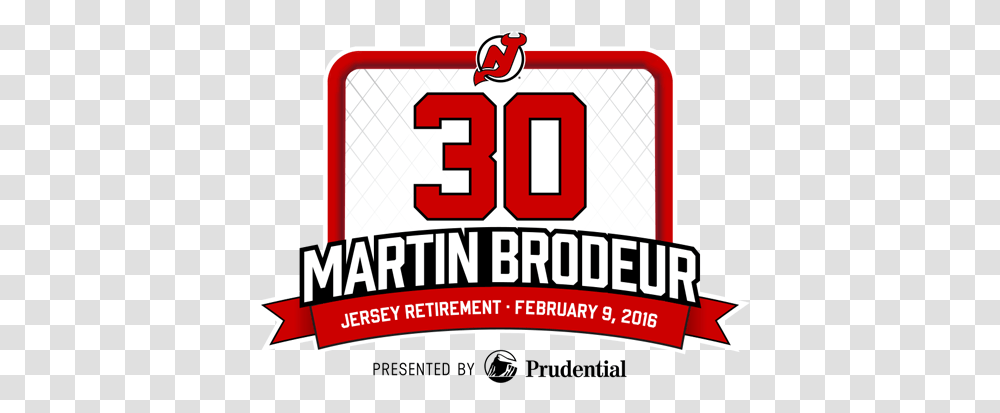 New Jersey Devils Special Event Logo Martin Brodeur Clipart, Text, Number, Symbol, First Aid Transparent Png