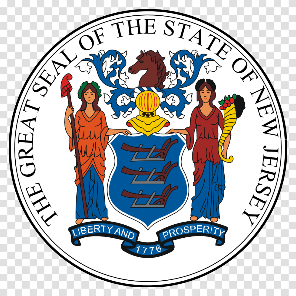New Jersey State Seal New Jersey State Seal, Logo, Trademark, Person Transparent Png