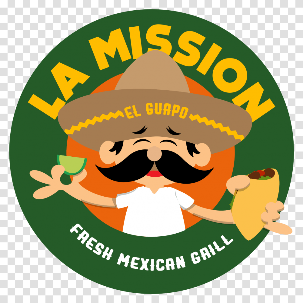 New La Mission Trucklogo Attachment Seafood Restaurant Clip Art, Label, Text, Sticker, Face Transparent Png