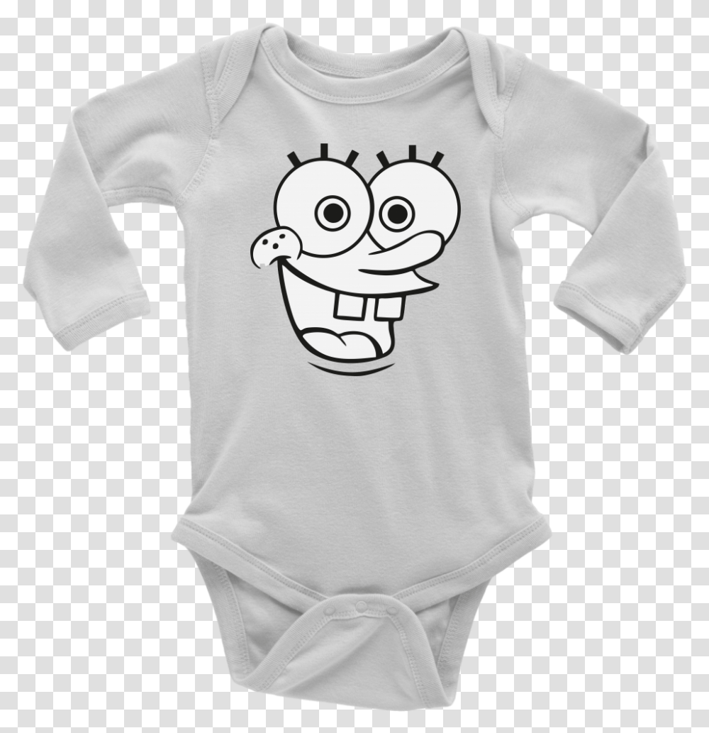 New Long Sleeve Baby Bodysuit Spongebob Face Size Nb Infant Bodysuit, Apparel, Underwear, Sweatshirt Transparent Png