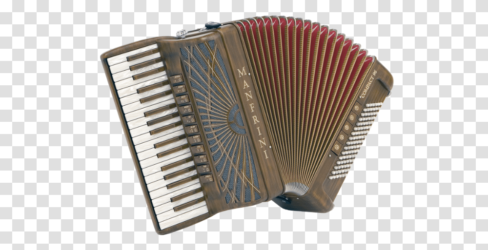 New Manfrini Artisan Piano Accordion With Painted Wood Scandalli 120 Bass Accordion, Musical Instrument Transparent Png
