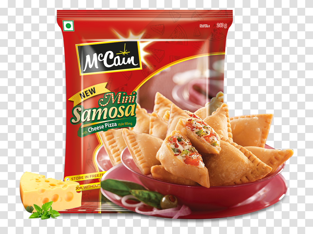 New Mccain Mini Samosa With Cheese Pizza Styly Filling, Food, Pasta, Snack, Lunch Transparent Png