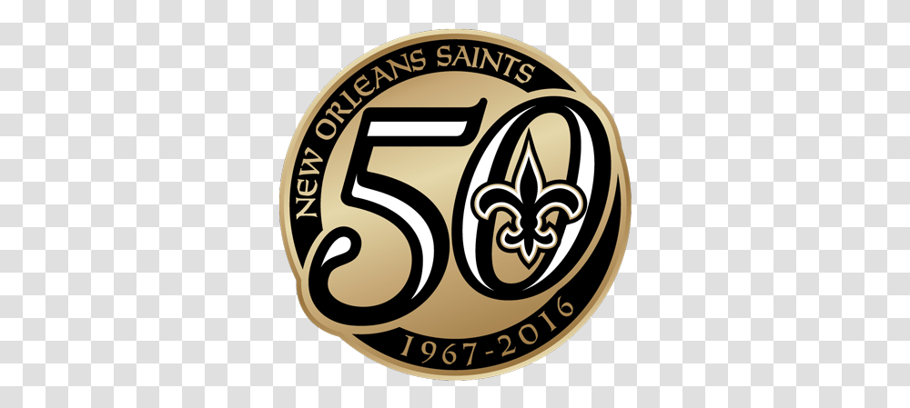 New Orleans Saints Logo Jpg New Orleans Saints 50 Years, Symbol, Label, Text, Bronze Transparent Png