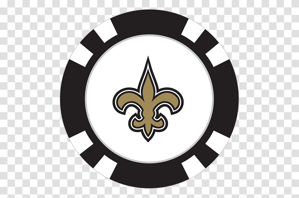 New Orleans Saints Poker Chip Ball Marker, Logo, Trademark, Emblem Transparent Png