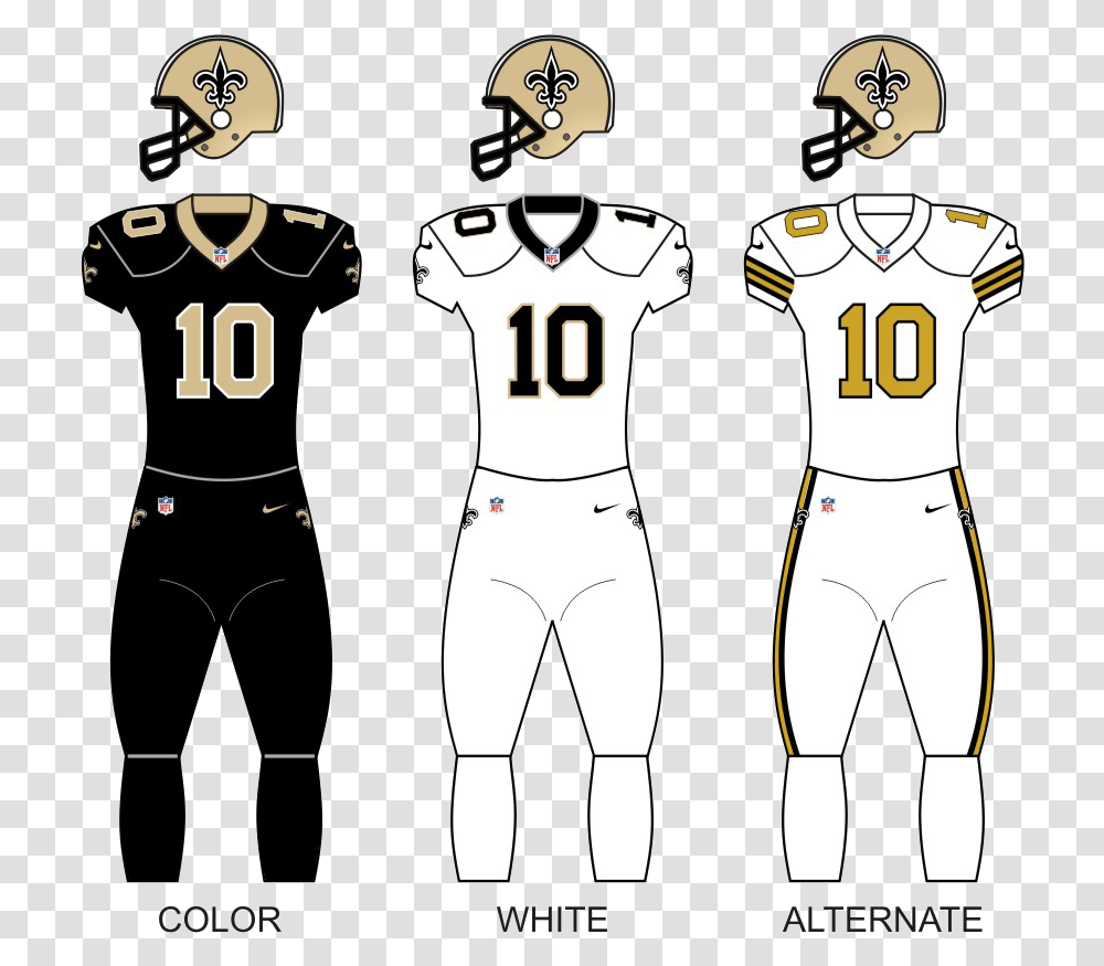 New Orleans Saints Wikipedia Green Bay Packers Uniforms, Clothing, Apparel, Shirt, Jersey Transparent Png