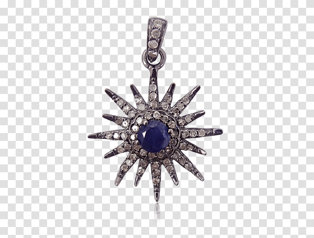 New Pave Diamond Blue Sapphire Starburst Pendant 40 To 32 Reducer, Accessories, Accessory, Jewelry, Cross Transparent Png
