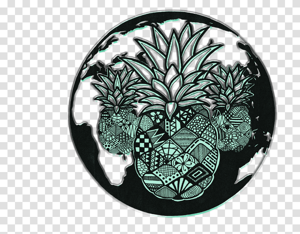 New Pineapple Logo 1 Circle, Art, Plant, Food, Drawing Transparent Png