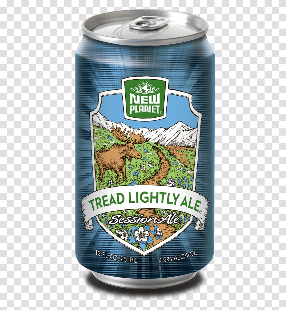 New Planet Beer Gluten Free And Reduced From New Planet Tread Lightly, Liquor, Alcohol, Beverage, Label Transparent Png