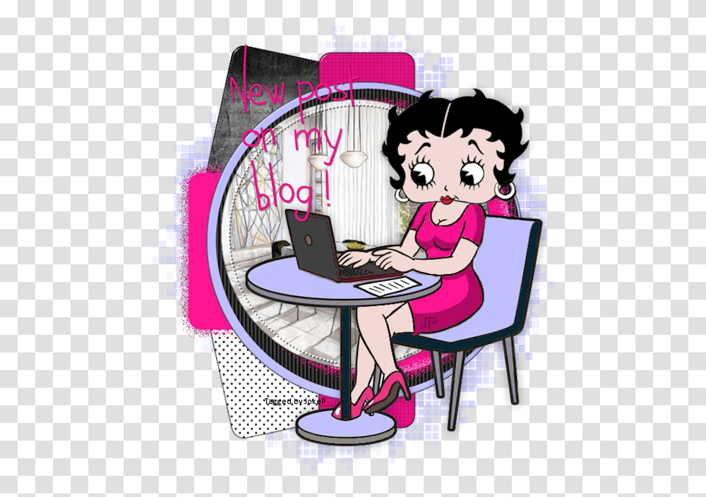 New Post On My Blog Betty Boop Computer, Person, Female, Book, Comics Transparent Png