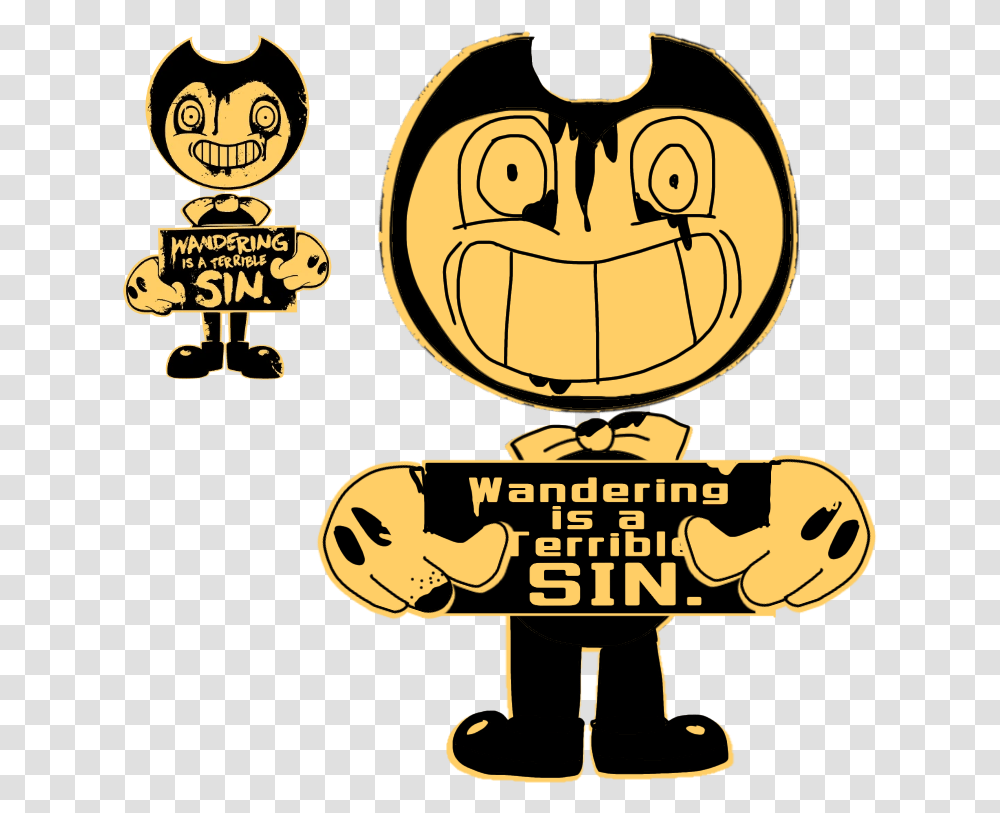 New Posts In Fanart Bendy And The Ink Machine Community Happy, Text, Poster, Symbol, Label Transparent Png