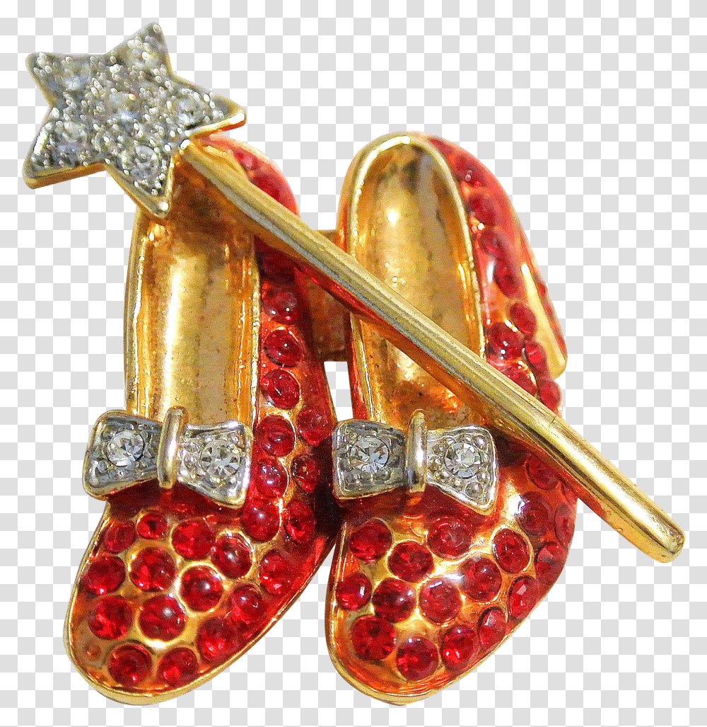 New Rhinestone Ruby Slippers And Wand, Accessories, Accessory, Jewelry, Gemstone Transparent Png