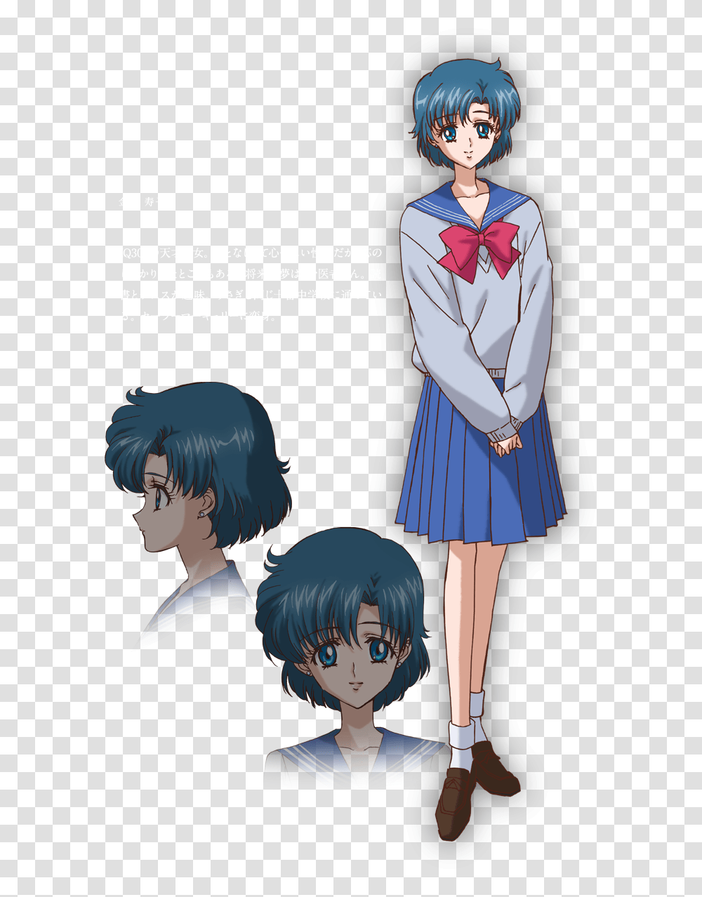 New Sailor Moon Crystal 2014 Anime Character Designs Air Sailor Moon Crystal Ami Mizuno, Clothing, Person, Skirt, Female Transparent Png