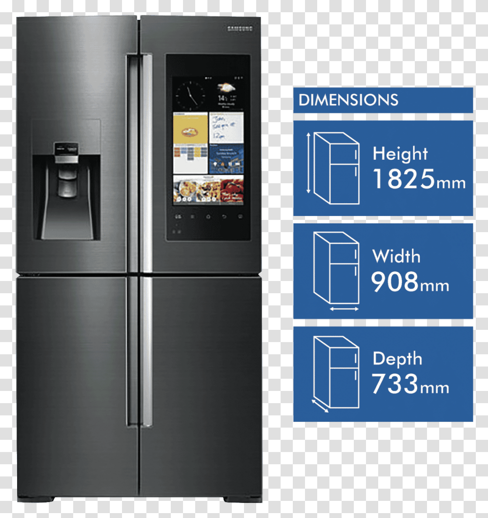New Samsung Srf671bfh2 671l Family Hub Refrigerator Samsung Family Hub Refrigerator, Appliance Transparent Png