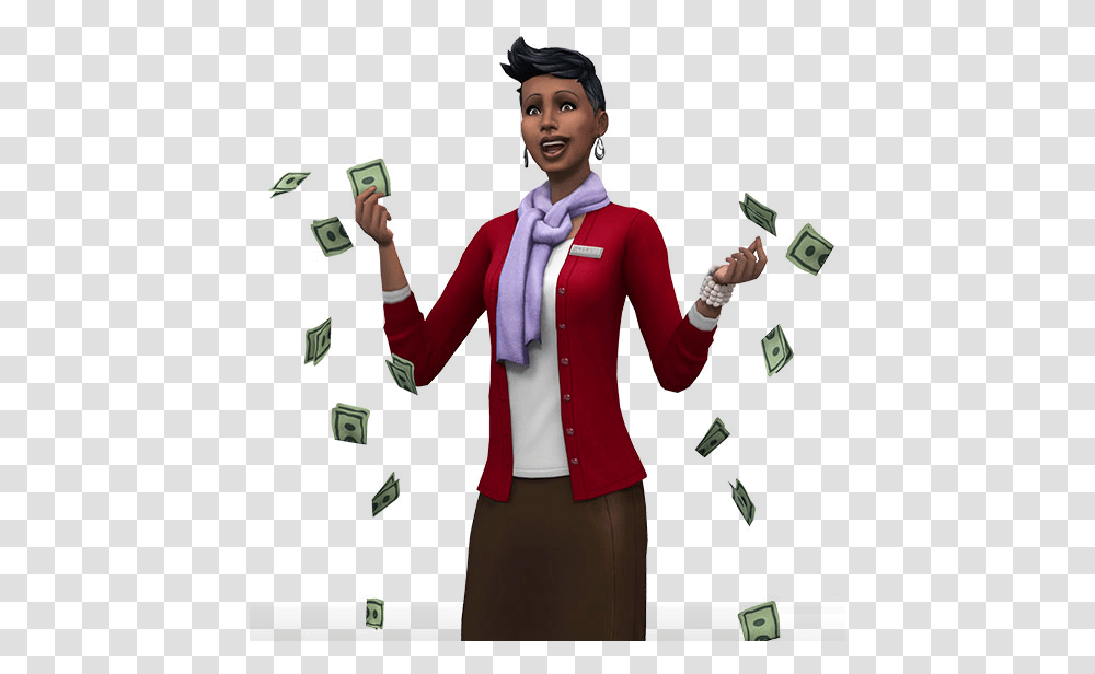 New Sims 4 Get To Work Render - The Simscraper Sims Render, Person, Human, Performer, Female Transparent Png