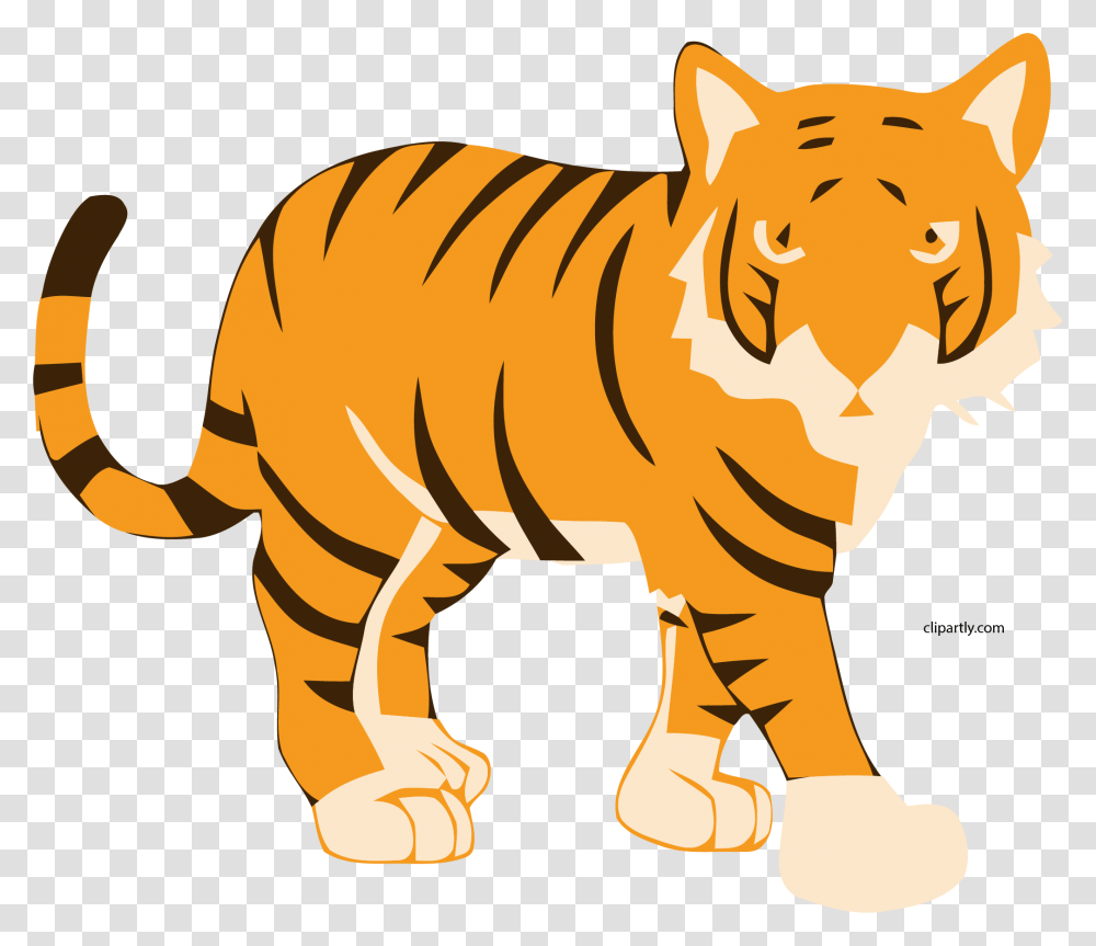 New Sitting Tiger Clipart New Stripped Bengal Tiger Background Cute Tiger Clipart, Mammal, Animal, Wildlife Transparent Png