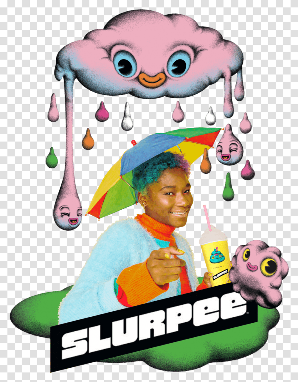 New Slurpee Flavors Old Favorites Cartoon, Person, Clothing, Advertisement, Poster Transparent Png