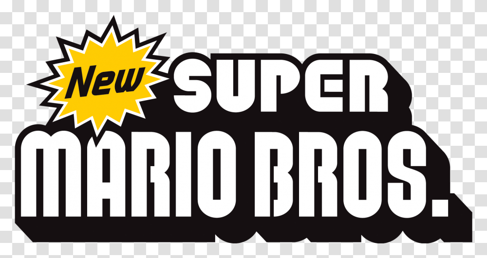 New Super Mario Bros Title, Alphabet, Logo Transparent Png